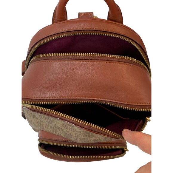 COACH Signature Canvas & Leather Carrie Backpack RA10079 - Picture 6 of 13